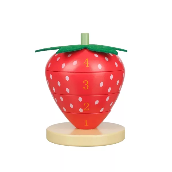 Anneaux d'empilage en bois - Fraise – Image 2
