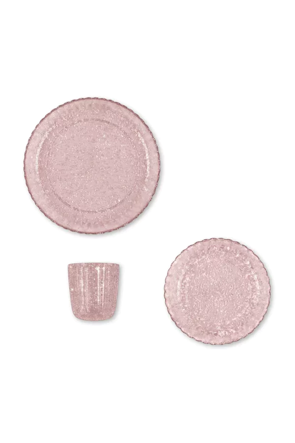 Set de vaisselle rose pailleté – Image 2