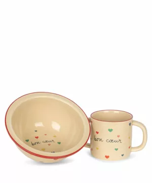 Tasse et bol - Bon coeur