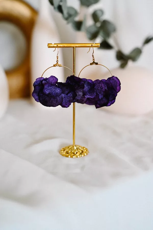 Boucles d'oreilles fleurs - Violet