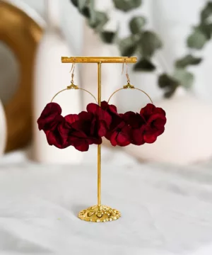 Boucles d'oreilles fleurs - Rouge