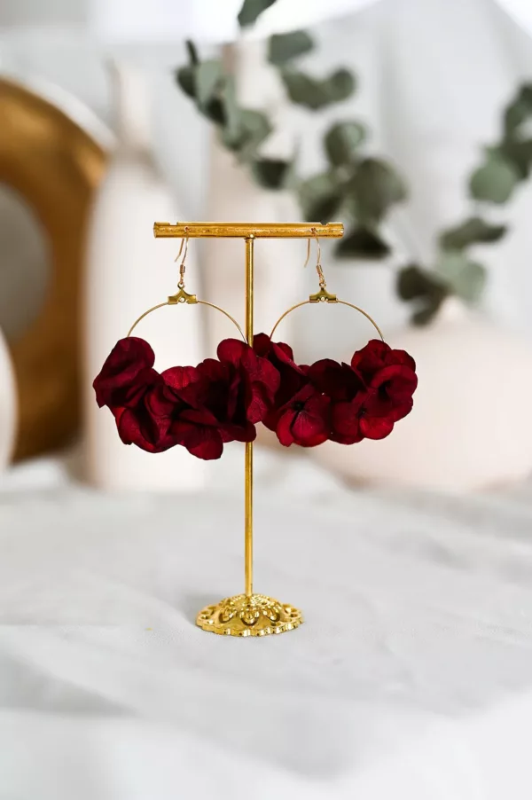 Boucles d'oreilles fleurs - Rouge