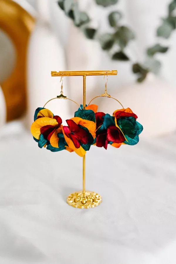 Boucles d'oreilles fleurs - Multicolore