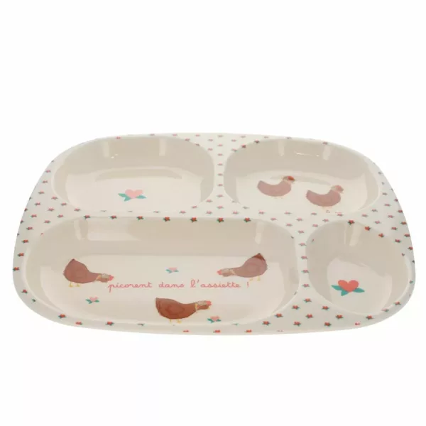 Assiette à compartiments « La petite poule rousse » – Image 3
