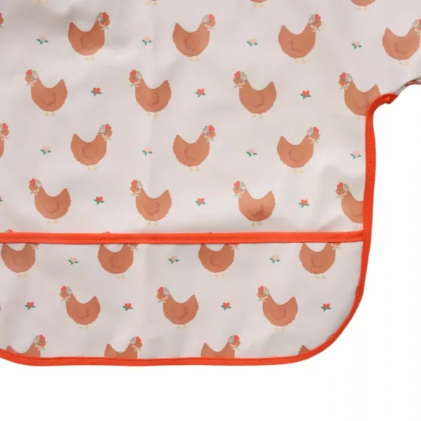 Bavoir tablier manches longues 1-3 ans « La petite poule rousse » – Image 3