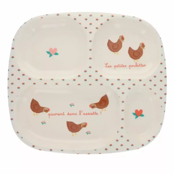 Assiette à compartiments « La petite poule rousse »