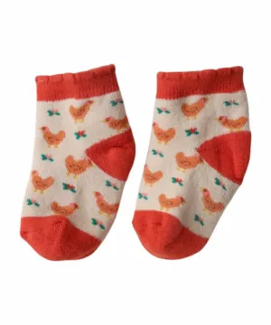 Chaussettes bébé 0-6 mois « La petite poule rousse »