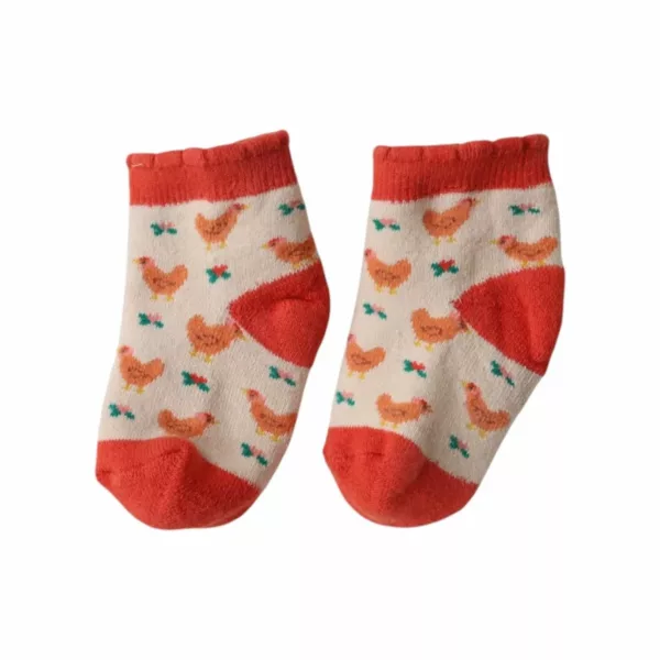 Chaussettes bébé 0-6 mois « La petite poule rousse »