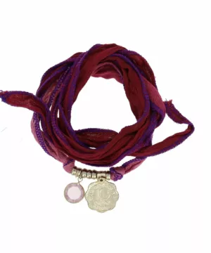 Bracelet ruban de soie | Rouge grenade