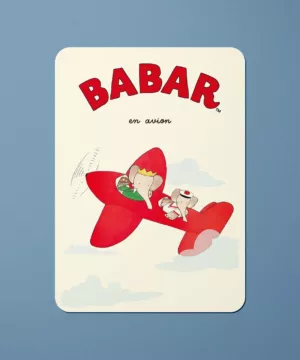 Carte postale - BABAR dans l’avion