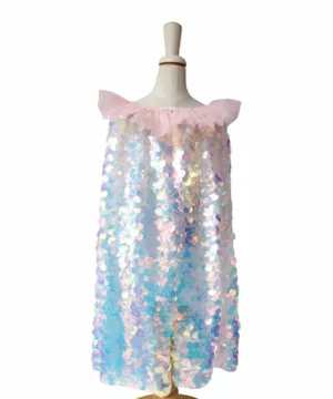 Déguisement cape princesse sirène écailles sequins holographiques