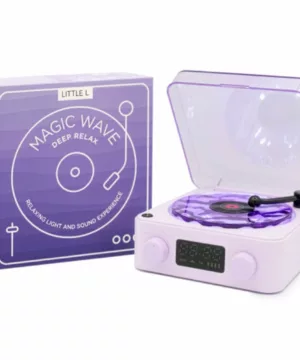 Veilleuse tourne-disque sensoriel magic wave - rose