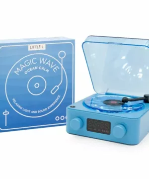 Veilleuse tourne-disque sensoriel magic wave - bleu
