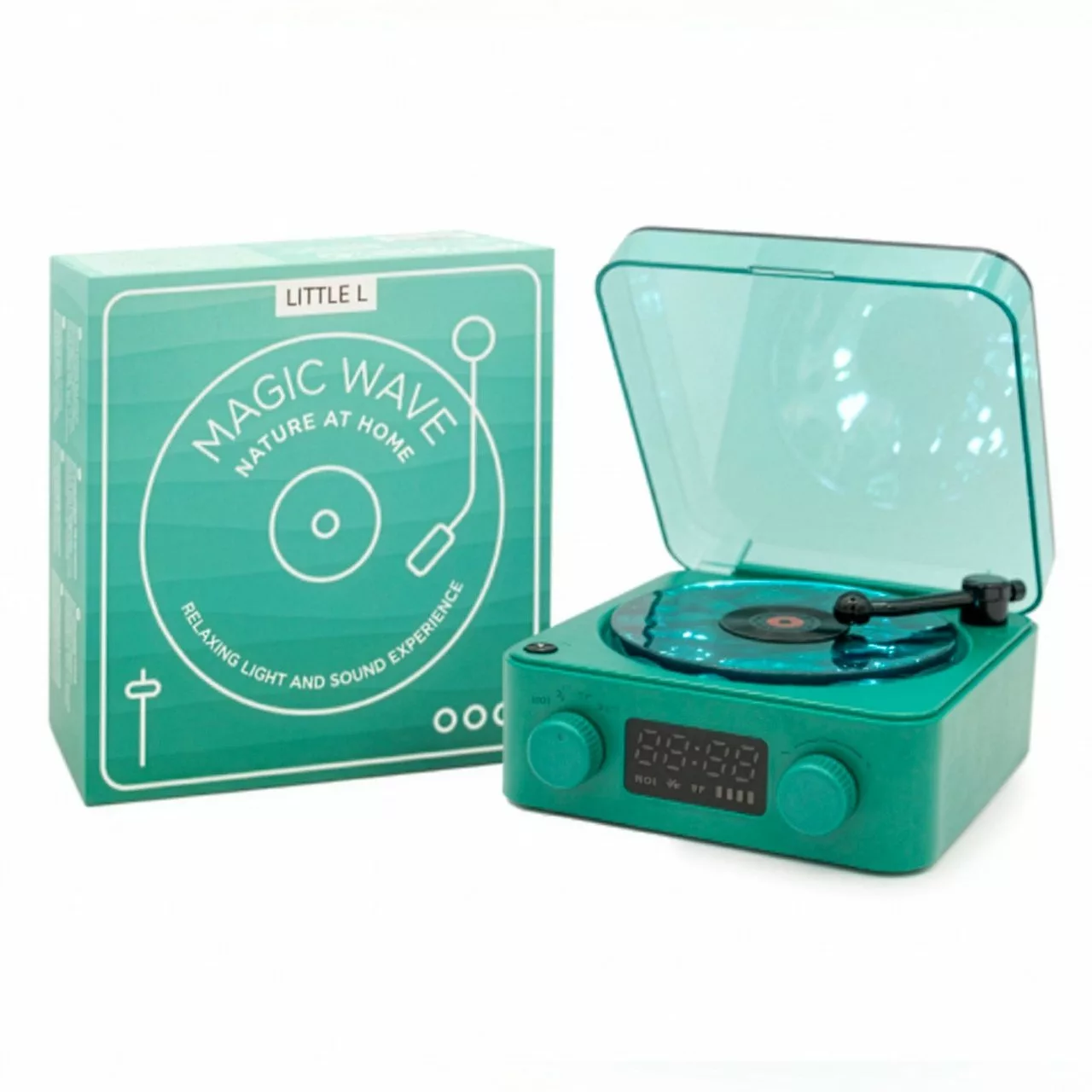 Veilleuse tourne-disque sensoriel magic wave - vert