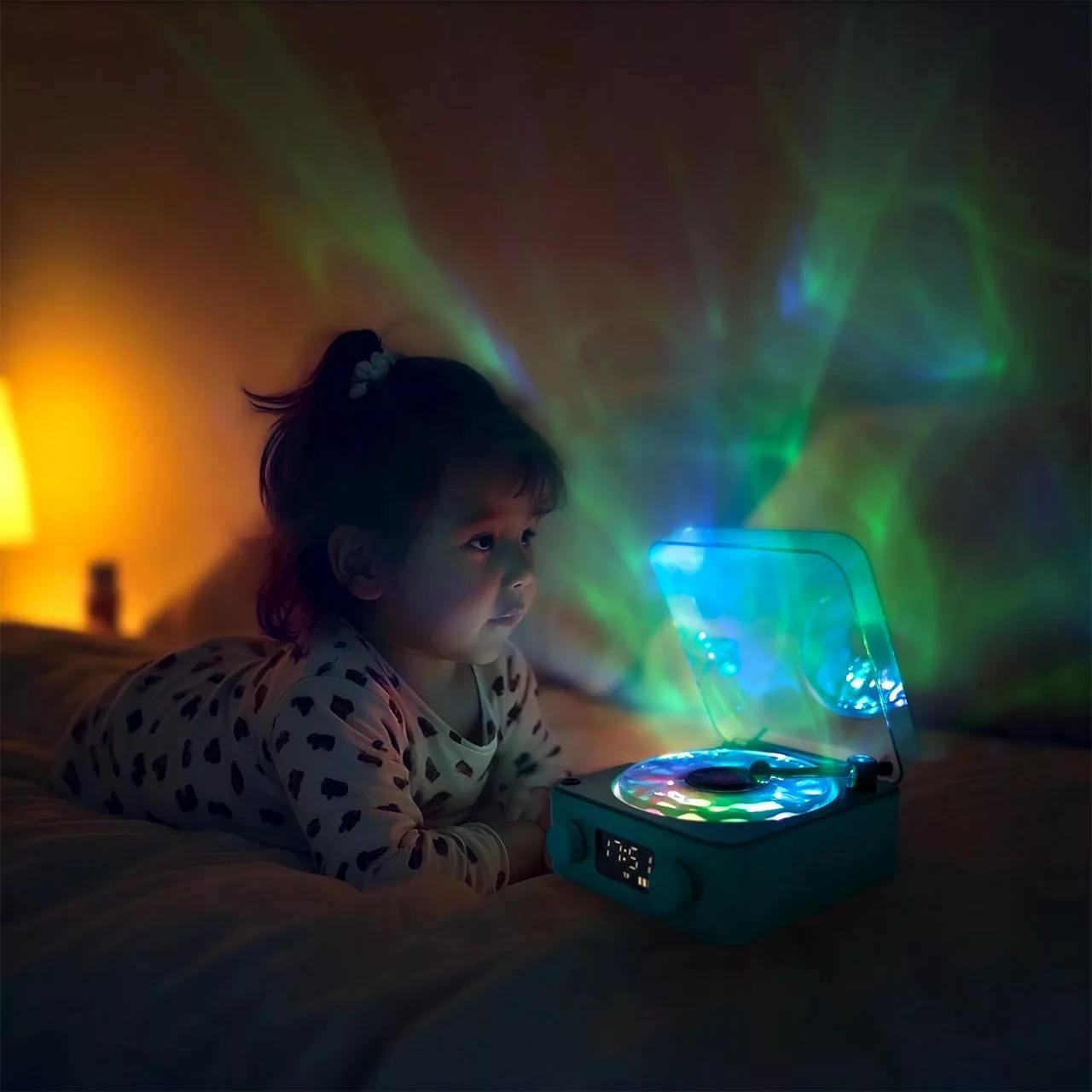 Veilleuse tourne-disque sensoriel magic wave - vert – Image 3