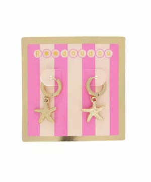 Boucles d'oreilles mini créoles - Étoile de mer