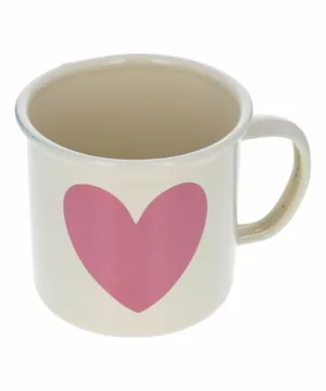 Mug émaillé - Cœur rose