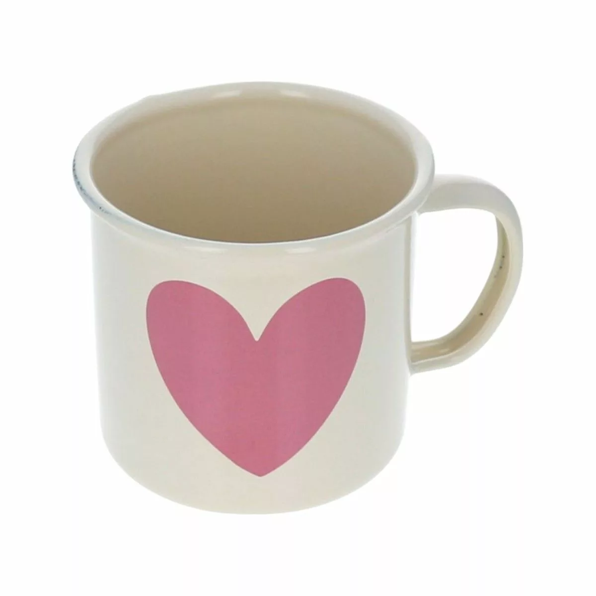 Mug émaillé - Cœur rose