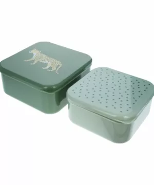 Lot de 2 boîtes à goûter - Léopard