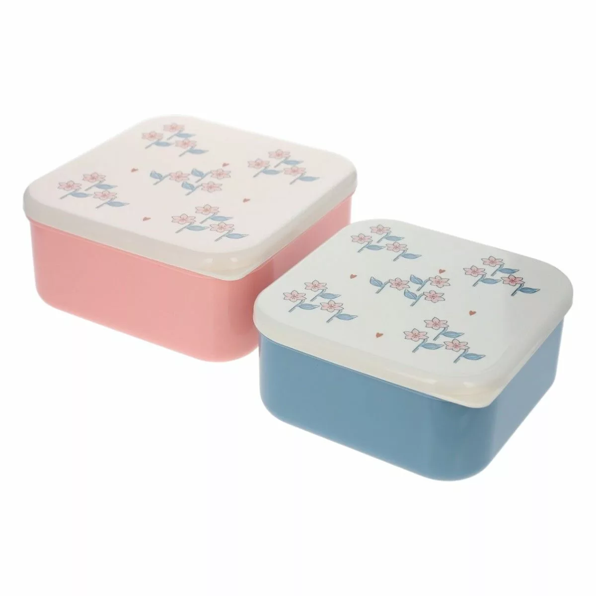 Lot de 2 boîtes à goûter - Fleurs
