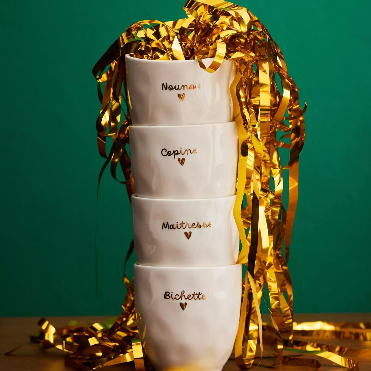 Tasse à café cœur doré - Maîtresse – Image 2