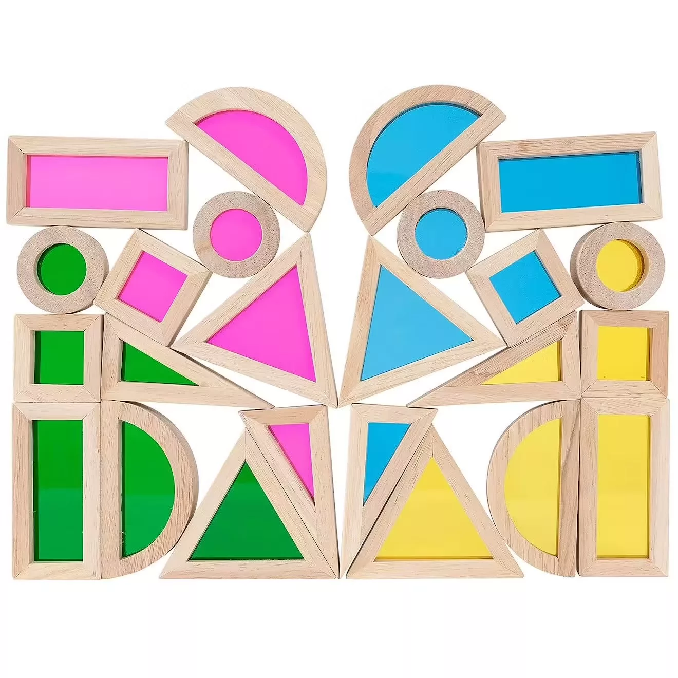 Blocs de construction en bois | Multicolore transparent
