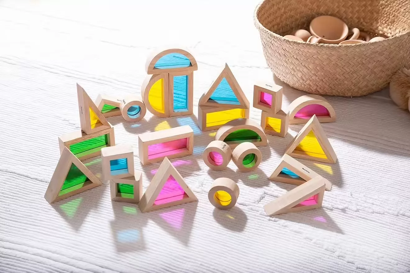 Blocs de construction en bois | Multicolore transparent – Image 2