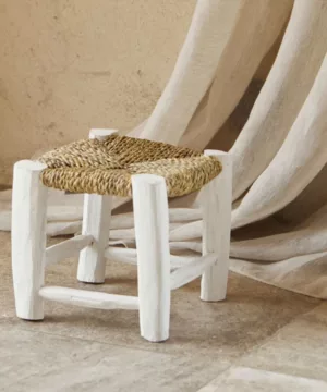Tabouret enfant en bois blanc