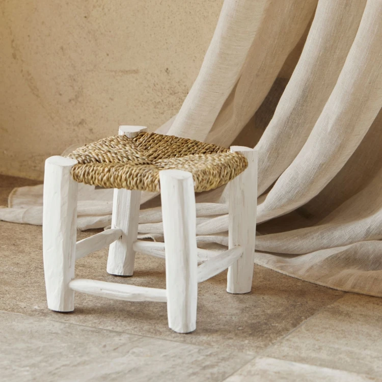 Tabouret enfant en bois blanc